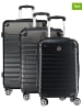 Geographical Norway 3tlg. Hardcase-Trolleyset "Shock" in Schwarz