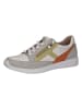 Caprice Leder-Sneakers in Grau/ Gelb