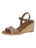 Caprice Leren sleehaksandalen bruin/goudkleurig