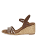 Caprice Leren sleehaksandalen bruin/goudkleurig
