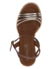 Caprice Leren sleehaksandalen bruin/goudkleurig