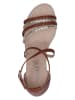 Caprice Leren sleehaksandalen bruin/zilverkleurig