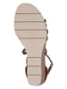 Caprice Leren sleehaksandalen bruin/zilverkleurig