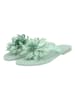 Lazamani Leren teenslippers mintgroen