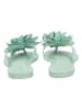 Lazamani Leren teenslippers mintgroen