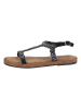 Lazamani Leren sandalen zwart/meerkleurig