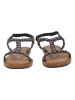 Lazamani Leren sandalen zwart/meerkleurig
