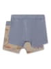 Sanetta 2er-Set: Boxershorts in Blau/ Hellbraun