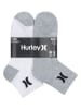 Hurley 6er-Set: Sportsocken in Weiß/ Grau/ Schwarz