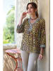 Bleu d'Azur Bluse "Saki" in Braun/ Gelb