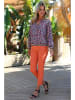 Bleu d'Azur Bluse "Memphis" in Dunkelblau/ Orange/ Weiß
