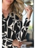 Bleu d'Azur Blouse "Palau" zwart/wit