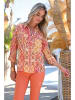 Bleu d'Azur Blouse "Nambour" oranje/lichtroze