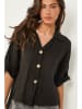 Le Monde du Lin Linnen blouse zwart