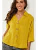 Le Monde du Lin Linnen blouse mosterdgeel