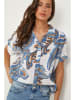 Le Monde du Lin Linnen blouse wit/blauw