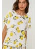Le Monde du Lin Linnen shirt wit/geel