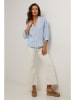 Le Monde du Lin Leinen-Blouson in Hellblau