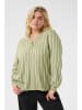 KAFFE curve Bluse in Oliv/ Weiß