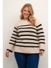KAFFE curve Pullover in Beige/ Schwarz