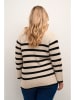 KAFFE curve Pullover in Beige/ Schwarz