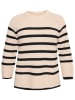 KAFFE curve Pullover in Beige/ Schwarz