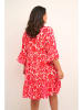 Kaffe Kleid in Rot/ Weiß