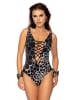 Meriell Club Badeanzug in Beige/ Schwarz