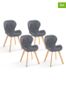 IDOMYA Factory 4er-Set: Esszimmerstühle "Gatsby" in Grau/ Hellbraun - (B)48 x (H)79 x (T)50 cm