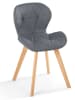 IDOMYA Factory 4-delige set: eetkamerstoelen "Gatsby" grijs/lichtbruin - (B)48 x(H)79 x(D)50 cm
