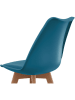 IDOMYA Factory 4-delige set: stoelen "Nordia" blauw/lichtbruin - (B)51 x (H)79,5 x (D)46 cm