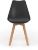 IDOMYA Factory 4-delige set: stoelen "Nordia" antraciet/lichtbruin - (B)51 x (H)79,5 x (D)46 cm