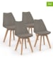 IDOMYA Factory 4-delige set: stoelen "Nordia" beige/lichtbruin - (B)51 x (H)79,5 x (D)46 cm