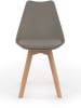 IDOMYA Factory 4-delige set: stoelen "Nordia" beige/lichtbruin - (B)51 x (H)79,5 x (D)46 cm
