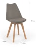 IDOMYA Factory 4-delige set: stoelen "Nordia" beige/lichtbruin - (B)51 x (H)79,5 x (D)46 cm