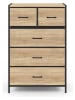 IDOMYA Essentials Ladekast "Iris" lichtbruin/zwart - (B)60 x (H)90 x (D)30 cm