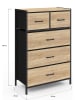 IDOMYA Essentials Ladekast "Iris" lichtbruin/zwart - (B)60 x (H)90 x (D)30 cm