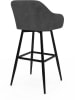 IDOMYA Factory 2er-Set: Barhocker "Ariana" in Anthrazit/ Schwarz - (B)46 x (H)93 x (T)47 cm
