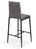 IDOMYA Factory 4er-Set: Barhocker "Jade" in Grau/ Schwarz - (B)46,5 x (H)100 x (T)43 cm