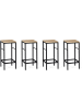 IDOMYA Factory 4er-Set: Barhocker  "Memphis" in Hellbraun/ Schwarz - (B)32 x (H)67 x (T)32 cm