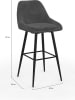 IDOMYA Factory 2er-Set: Barhocker "Olivia" in Anthrazit/ Schwarz - (B)46 x (H)92 x (T)44 cm
