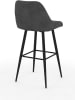 IDOMYA Factory 2er-Set: Barhocker "Olivia" in Anthrazit/ Schwarz - (B)46 x (H)92 x (T)44 cm