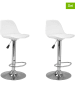 IDOMYA Factory 2-delige set: barkrukken "Karl" wit/zilverkleurig - (B)42 x (H)104 x (D)39 cm