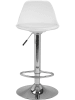 IDOMYA Factory 2-delige set: barkrukken "Karl" wit/zilverkleurig - (B)42 x (H)104 x (D)39 cm