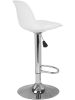 IDOMYA Factory 2-delige set: barkrukken "Karl" wit/zilverkleurig - (B)42 x (H)104 x (D)39 cm