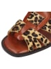 MELVIN & HAMILTON Leren slippers "Everly 4" lichtbruin/geel/zwart