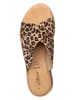 s.Oliver Leder-Pantoletten in Braun/ Beige