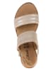 s.Oliver Leder-Keilsandaletten in Beige