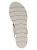 s.Oliver Leder-Keilsandaletten in Beige