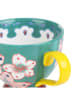 Homla Tasse ''Salvia'' in Türkis/ Gelb - 400 ml